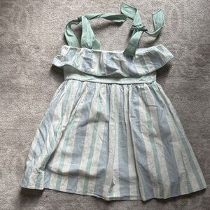 Mint and White Striped Kids Dress